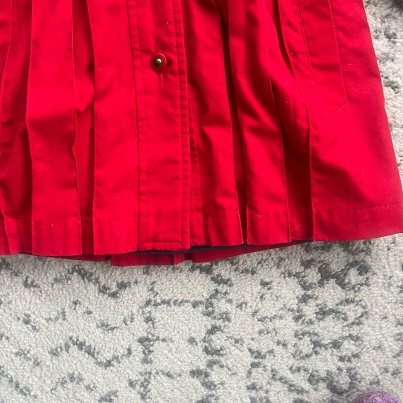 Vtg 1990s Class Club Red/Navy Faux Fur Lined Coat - Picture 3 of 8